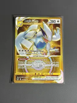 Pokemon TCG SWSH Silver Tempest Lugia VSTAR Card 211/195 Gold Secret Rare NM/M - Image 1