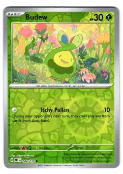 Pokemon TCG Prismatic Evolutions Budew 004/131 Reverse Holo Common - Image 1