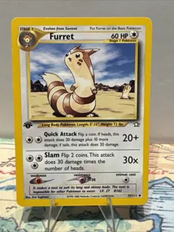 Furret 1st Edition 35/111 Pokemon Neo Genesis Uncommon - Image 1