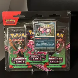 New Pokemon Scarlet & Violet Shrouded Fable 3 Pack Blisters - Pecharunt promo - Image 1