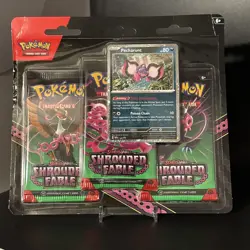 New Pokemon Scarlet & Violet Shrouded Fable 3 Pack Blisters - Pecharunt promo - Image 2