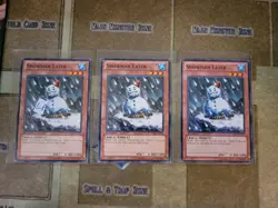 YUGIOH 3X SNOWMAN EATER COMMON 1ST ED LP (BP01,SDRE) - Image 1