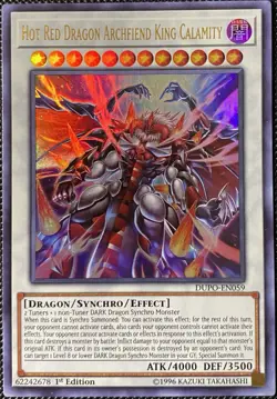 Hot Red Dragon Archfiend King Calamity DUPO-EN059 Duel Power 1st Ed Yugioh - Image 1
