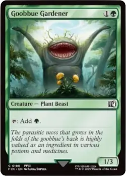 FOIL Goobbue Gardener NM Final Fantasy MTG Magic the Gathering Green Eng Card - Image 1