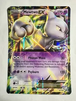 Pokemon TCG Mewtwo EX XY183 Black Star Promo JUMBO Card Played LP - Image 1