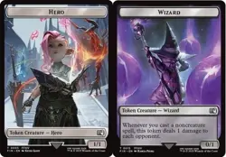 FOIL Hero (0005) Wizard (0015) Double-Sided Token NM-Mint Final Fantasy MTG - Image 1