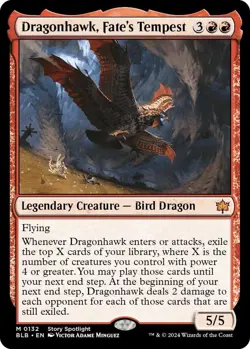 MTG Dragonhawk, Fate's Tempest BLB M Legendary Creature Bird Dragon NM - Image 2