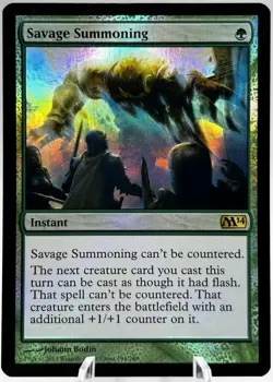 Savage Summoning 194/249 Foil Core Set 2014 M14 MTG NM - Image 1