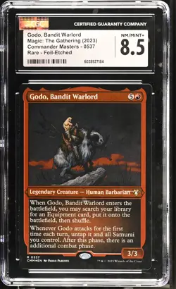 GODO, BANDIT WARLORD Commander Masters Foil Etched Rare CGC 8.5 MTG [Nos] - Image 1