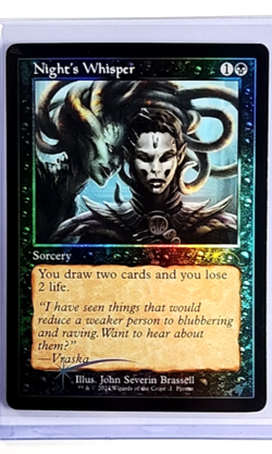 2024 MTG Magic The Gathering OHP Open House Promo Retro Foil #1 Night's Whisper - Image 1