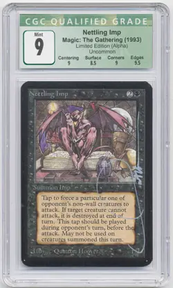 Graded Silver Signed Nettling Imp CGC 9 MINT Alpha Artist Quinton Hoover MTG! - Image 1