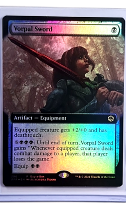 MTG Magic The Gathering Forgotten Realms Extended Art Promo Foil Vorpal Sword - Image 1