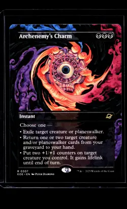 MTG Magic The Gathering EOE Edge of Eternities Borderless #307 Archenemy's Charm - Image 1