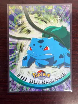 Topps Pokemon Bulbasaur #01 1999 TV Animation Edition Non Holo Green Logo - Image 1