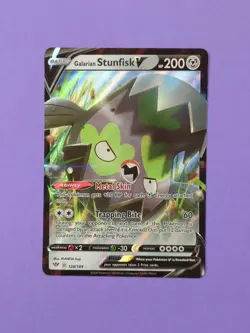 Galarian Stunfisk V - 128/189 - Ultra Rare Darkness Ablaze - Pokemon - NM - Image 1