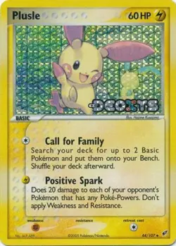 Plusle - 44/107 - Uncommon - Reverse Holo LP, English Pokemon EX Deoxys - Image 1