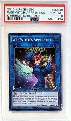 Yugioh PSA 8 NM-MT 2018 Wee Witch's Apprentice CHYO-EN049 Super Rare - Image 1