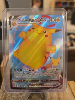 Pokemon Pikachu TCG Surfing VMAX Celebrations Holo Ultra Rare Card 009/025 - Image 1