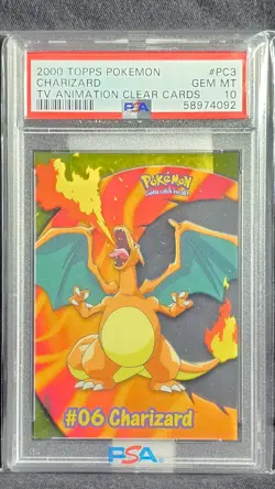 Charizard 2000 Topps Tv Animation Clear Cards PC3 Pokemon Card PSA 10 - Image 1