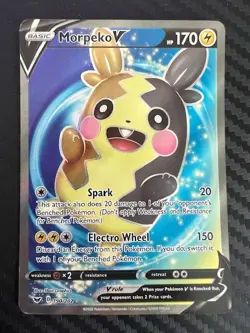 Pokemon TCG Morpeko v Sword & Shield Holo Full Art Ultra Rare Card 190/202 LP - Image 1