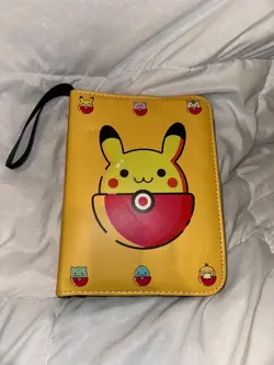 Card Binder Yellow Pokemon Baby Pikachu in Pokeball 4 Pocket 50 Pages - Image 1