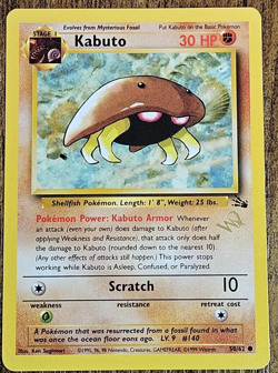 Pokemon Card Kabuto 50/62 1999 Promo Top Deck Magazine w/ Wizards Gold Stamp NM - Image 1
