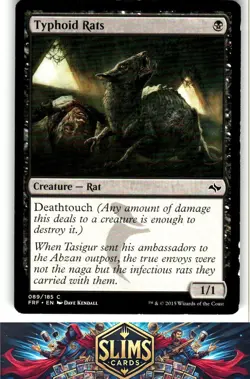 Magic the Gathering MTG Fate Reforged Typhoid Rats #89 Buy 2 Get 1 - Image 1