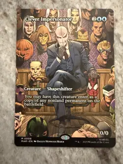 Spider-Man MTG Magic The Gathering Eternal-Legal Borderless Clever Impersonator - Image 1