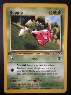 Hoppip - 61/111 - 1st Edition - Neo Genesis - Vintage Pokemon Card - Image 1