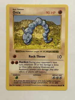 Pokemon TCG Onix Base Set, Shadowless Common Card 56/102 - Image 1