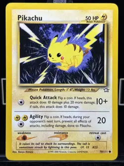 Pikachu 70/111 Neo Genesis Regular Common 2000 WOTC Pokemon TCG NM - Image 3