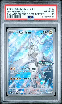 2025 POKEMON JTG EN-JOURNEY TOGETHER #167 N'S RESHIRAM PSA 10 - Image 1