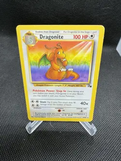 Dragonite 19/62 Pokemon TCG WOTC Base Set Fossil Non Holo MP - Image 1
