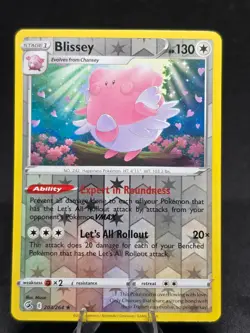Pokemon TCG Blissey 203/264 Fusion Strike Reverse Holo Rare NM - Image 1