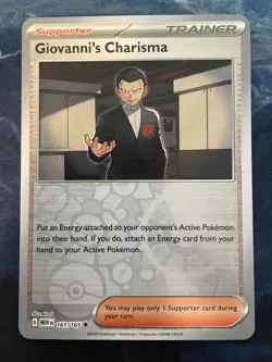 Giovanni's Charisma - 161/165 - Pokemon Scarlet & Violet 151 - LP - Reverse Holo - Image 1