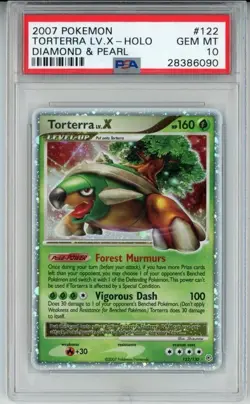 2007 POKEMON DIAMOND PEARL TORTERRA LV X #122 ULTRA PSA 10 GEM MINT #28386110 - Image 1