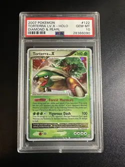 2007 POKEMON DIAMOND PEARL TORTERRA LV X #122 ULTRA PSA 10 GEM MINT #28386110 - Image 2
