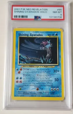 2001 Pokemon Neo Revelation Shining Gyarados Holo PSA 8 new cert - Image 3