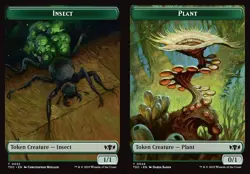 MTG Commander TDM TOKEN Insect #0022 Plant #0024 PLAYSET 4X X4 - Image 1