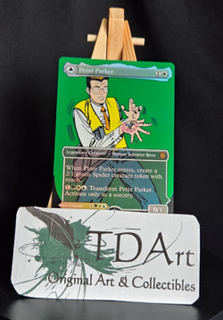 PETER PARKER ~ NM ~ MTG Magic- 0232 SPM Marvel Spider-Man BORDERLESS FOIL - Image 3