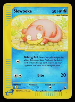 Slowpoke 108/147 Reverse Holo Aquapolis Pokemon Card - Image 1