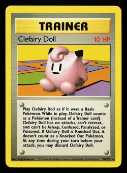 Clefairy Doll 70/102 Rare Base Set Pokemon Card - Image 1