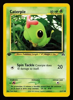 Caterpie 53/75 1st Edition Neo Discovery Pokemon Card - Image 1