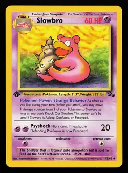 Slowbro 43/62 1st Edition Fossil Pokemon Card - Image 1