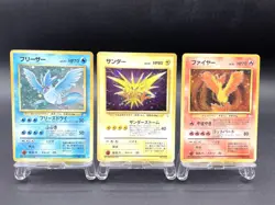 3 Set Articuno Zapdos Moltres Fossil Holo MP Japanese Pokemon Card #4 - Image 1