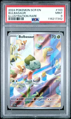 2024 Pokemon Scarlet & Violet Stellar Crown Bulbasaur #143/142 PSA 9 - Image 1