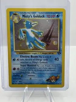Pokemon Holo Gym Challenge 12/132 Misty's Golduck - some edge wear front/back - Image 1