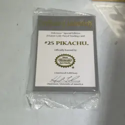 1999 Pokemon 23K Gold Plated Pikachu Card Burger King W/Original Case W/Cert #ML - Image 2