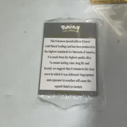1999 Pokemon 23K Gold Plated Pikachu Card Burger King W/Original Case W/Cert #ML - Image 3