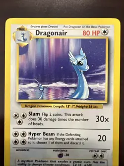 Dragonair Pokemon Card, Base Set Unlimited 18/102 NM+ - Image 3